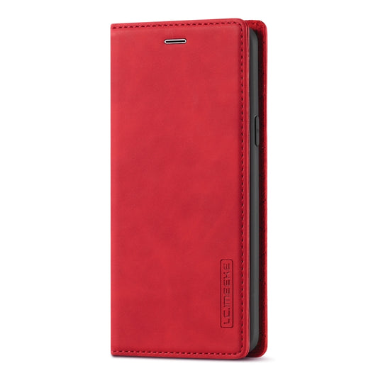 For Samsung Galaxy S9+ LC.IMEEKE Strong Magnetism Ultra-thin Horizontal Flip Shockproof Matte TPU + PU Leather Case with Holder & Card Slots & Wallet(Red) - Galaxy Phone Cases by LC.IMEEKE | Online Shopping UK | buy2fix