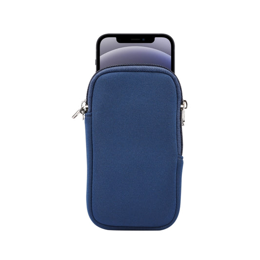 Universal Elasticity Zipper Protective Case Storage Bag with Lanyard  / 4.7-5.4 inch Smart Phones(Sapphire Blue) - More iPhone Cases by buy2fix | Online Shopping UK | buy2fix