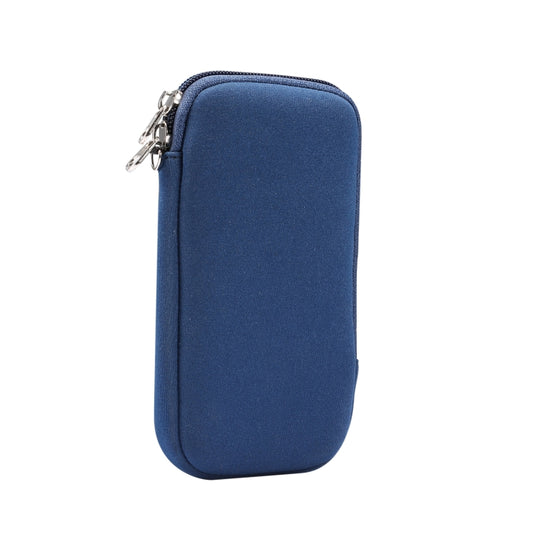 Universal Elasticity Zipper Protective Case Storage Bag with Lanyard  / 4.7-5.4 inch Smart Phones(Sapphire Blue) - More iPhone Cases by buy2fix | Online Shopping UK | buy2fix