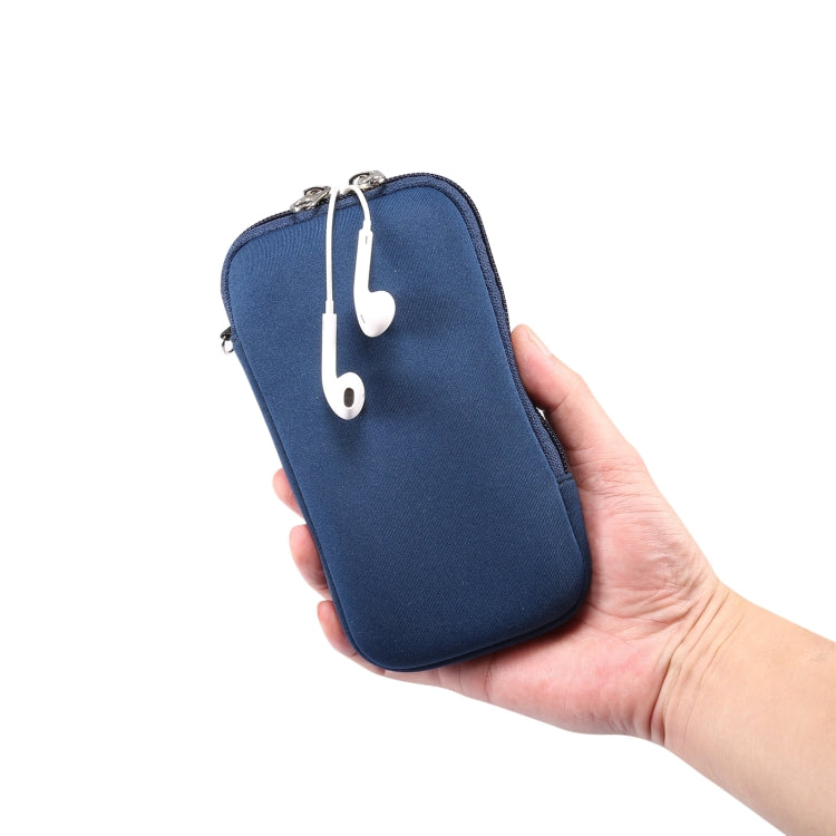Universal Elasticity Zipper Protective Case Storage Bag with Lanyard  / 4.7-5.4 inch Smart Phones(Sapphire Blue) - More iPhone Cases by buy2fix | Online Shopping UK | buy2fix
