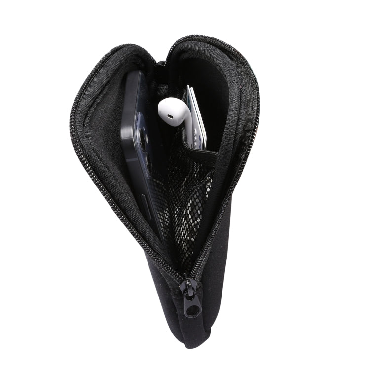 For iPhone 12 / 12 Pro Universal Elasticity Zipper Protective Case Storage Bag with Lanyard / 6.1 inch Smart Phones(Black) - iPhone 12 / 12 Pro Cases by buy2fix | Online Shopping UK | buy2fix
