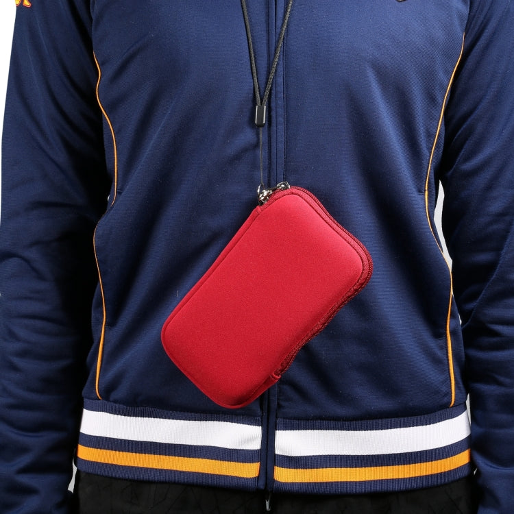 Universal Elasticity Zipper Protective Case Storage Bag with Lanyard For 6.7-6.9 inch Smart Phones(Purplish Red) - iPhone 12 Pro Max Cases by buy2fix | Online Shopping UK | buy2fix