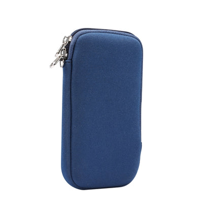 Universal Elasticity Zipper Protective Case Storage Bag with Lanyard For 6.7-6.9 inch Smart Phones(Sapphire Blue) - iPhone 12 Pro Max Cases by buy2fix | Online Shopping UK | buy2fix