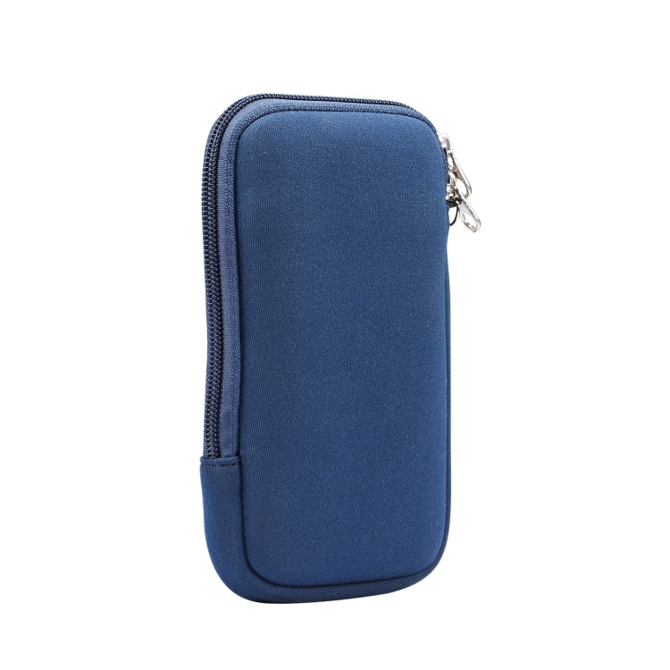 Universal Elasticity Zipper Protective Case Storage Bag with Lanyard For 6.7-6.9 inch Smart Phones(Sapphire Blue) - iPhone 12 Pro Max Cases by buy2fix | Online Shopping UK | buy2fix