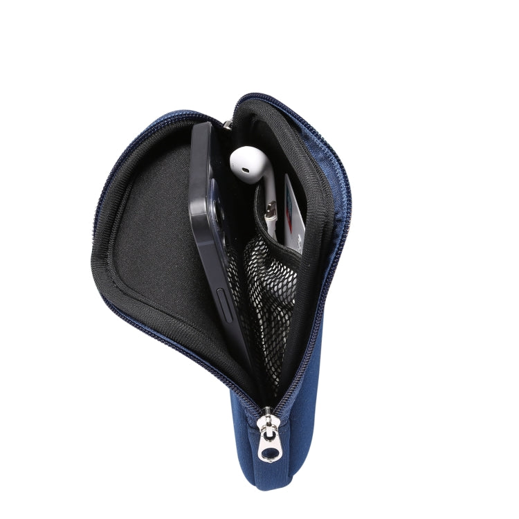 Universal Elasticity Zipper Protective Case Storage Bag with Lanyard For 6.7-6.9 inch Smart Phones(Sapphire Blue) - iPhone 12 Pro Max Cases by buy2fix | Online Shopping UK | buy2fix