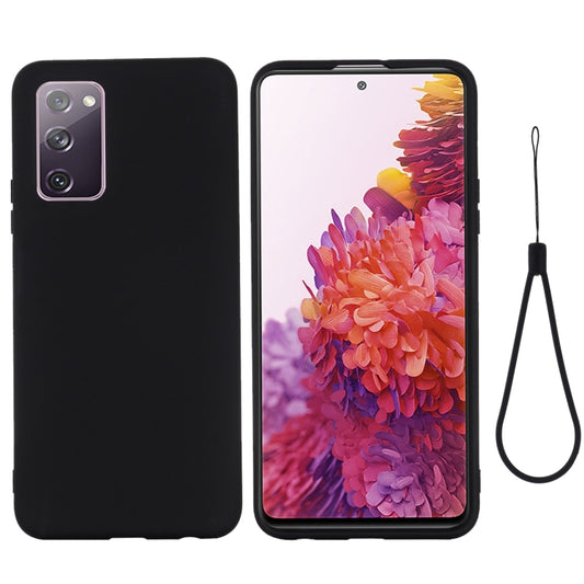 For Samsung Galaxy S20 FE / S20 Lite Pure Color Liquid Silicone Shockproof Full Coverage Case(Black) by buy2fix