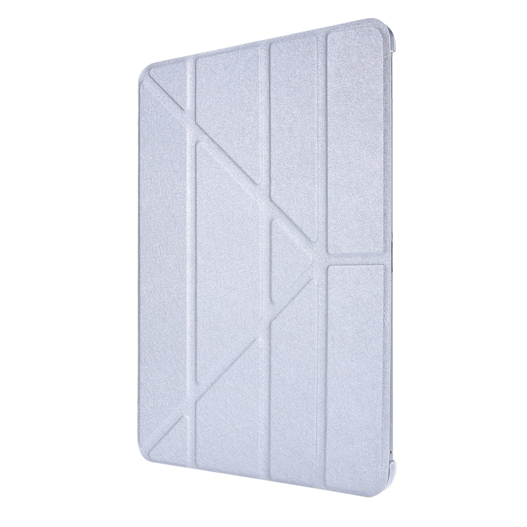 Silk Texture Horizontal Deformation Flip Leather Case with Three-folding Holder For iPad Air 11 2024 / Air 2022 / 2020 10.9(Silver) - iPad Air (2022) / (2020) 10.9 Cases by buy2fix | Online Shopping UK | buy2fix