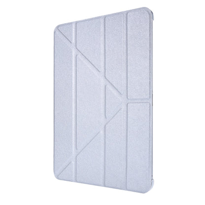 Silk Texture Horizontal Deformation Flip Leather Case with Three-folding Holder For iPad Air 11 2024 / Air 2022 / 2020 10.9(Silver) - iPad Air (2022) / (2020) 10.9 Cases by buy2fix | Online Shopping UK | buy2fix