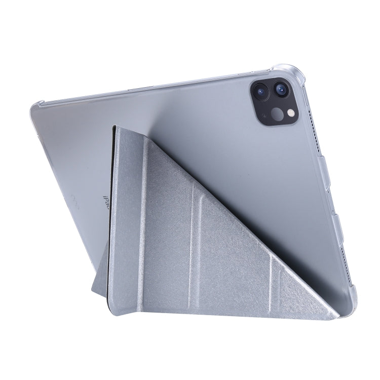 Silk Texture Horizontal Deformation Flip Leather Case with Three-folding Holder For iPad Air 11 2024 / Air 2022 / 2020 10.9(Silver) - iPad Air (2022) / (2020) 10.9 Cases by buy2fix | Online Shopping UK | buy2fix