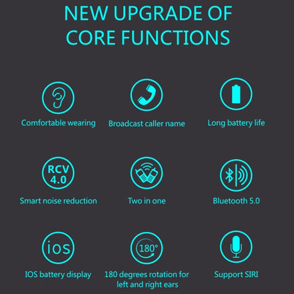 F910 Bluetooth 5.0 Hanging Ear Style Dual Mic Noise Cancelling Bluetooth Earphone(Black Blue) by buy2fix