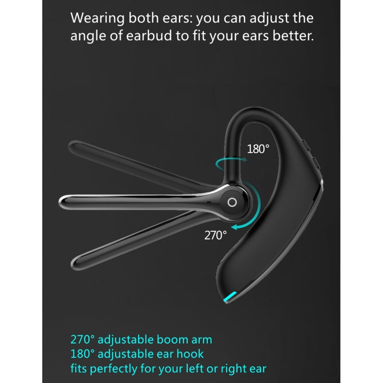 F910 Bluetooth 5.0 Hanging Ear Style Dual Mic Noise Cancelling Bluetooth Earphone(Black Blue) by buy2fix