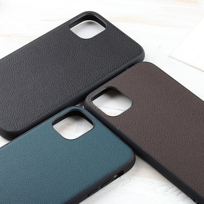 For iPhone 12 Pro Max Bead Texture Genuine Leather Protective Case(Green) - iPhone 12 Pro Max Cases by buy2fix | Online Shopping UK | buy2fix