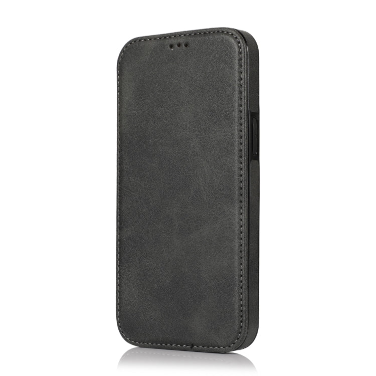 For iPhone 12 mini Strong Magnetic Closure PU + TPU Leather Case with Card Slots & Holder (Black) by buy2fix
