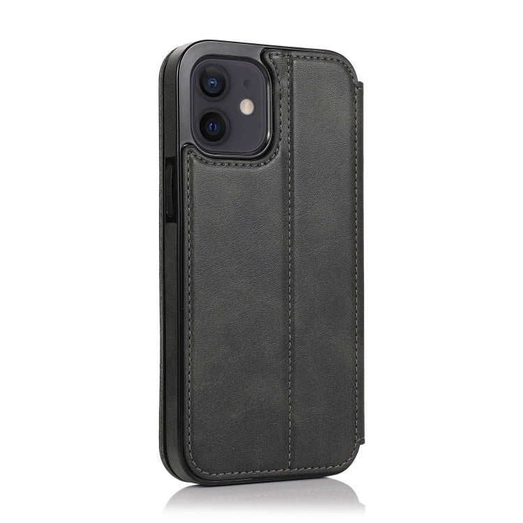 For iPhone 12 mini Strong Magnetic Closure PU + TPU Leather Case with Card Slots & Holder (Black) by buy2fix