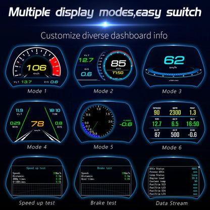 P19 Car HUD Head-up Display GPS Speed Meter Car OBD2 Fault Elimination Code - Head Up Display System by buy2fix | Online Shopping UK | buy2fix