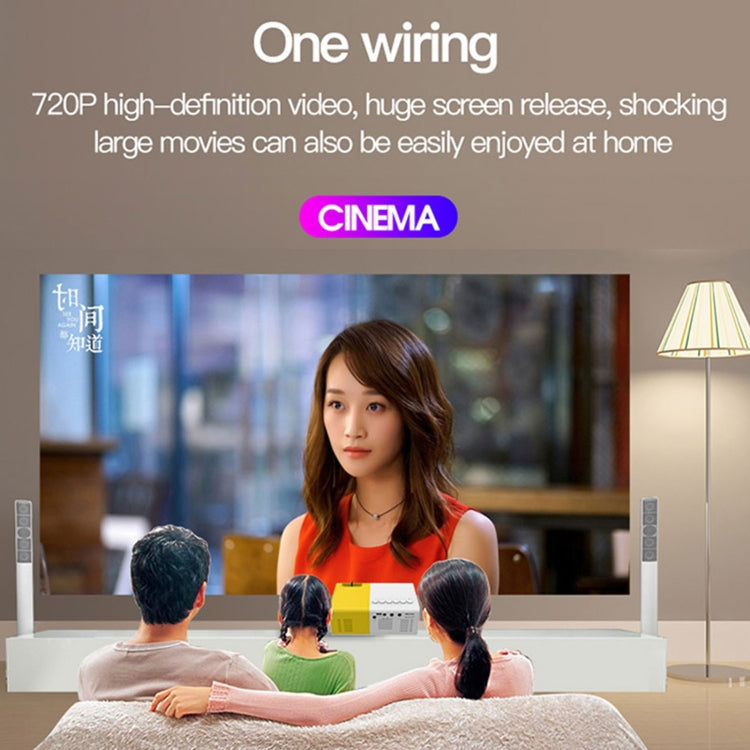 J9 1920x1080P 15 ANSI Portable Home Theater Mini LED HD Digital Projector, Basic Version, AU Plug(Yellow White) - Mini Projector by buy2fix | Online Shopping UK | buy2fix