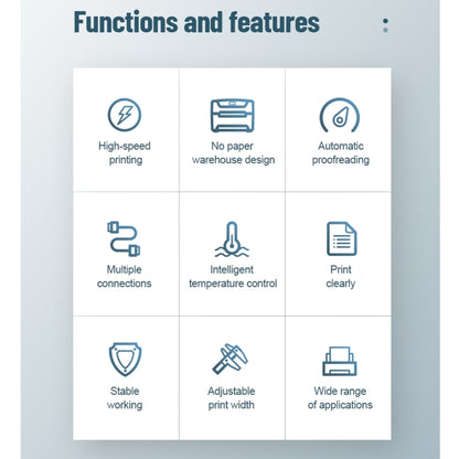 ZJ-8600 76x130 Single Paper Waybill Express Bill Label Printer, USB + Bluetooth Version, UK Plug by buy2fix