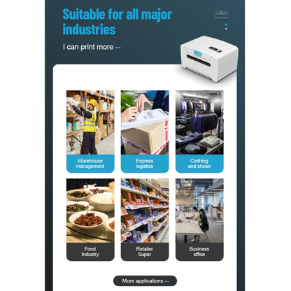 ZJ-8600 76x130 Single Paper Waybill Express Bill Label Printer, EU Plug by buy2fix