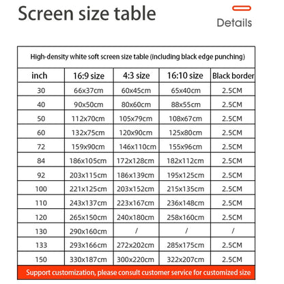Simple Folding High Density Polyester Projector Film Curtain, Size:100 inch (16:9) Projection Area: 221x125cm - Film Curtains by buy2fix | Online Shopping UK | buy2fix