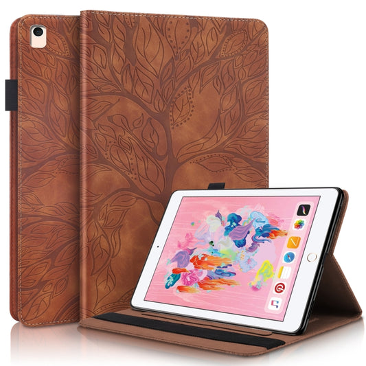 Life Tree Series Horizontal Flip Leather Case with Holder & Card Slots & Pen Slot & Sleep / Wake-up Function For iPad 9.7 (2018) / (2017)(Brown) - iPad Pro 9.7 inch Cases by buy2fix | Online Shopping UK | buy2fix