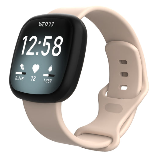 For Fitbit Versa 3 / Sense Silicone Watch Band, Size: S(Sand Pink) - Watch Bands by buy2fix | Online Shopping UK | buy2fix