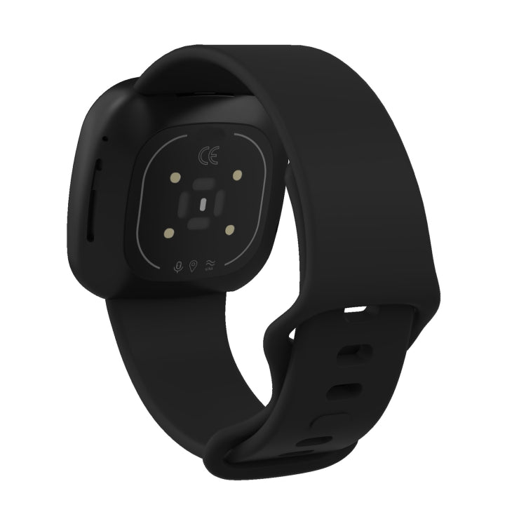 For Fitbit Versa 3 / Sense Silicone Watch Band, Size: S(Black) by buy2fix