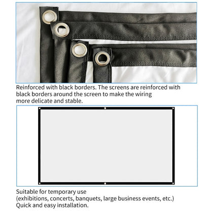 Simple Folding Thin Polyester Projector Film Curtain, Size:120 inch (4:3) Projection Area: 240x180cm - Film Curtains by buy2fix | Online Shopping UK | buy2fix