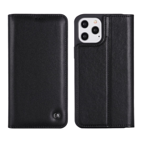 For iPhone 12 Pro Max GEBEI PU+TPU Horizontal Flip Protective Case with Holder & Card Slots(Black)