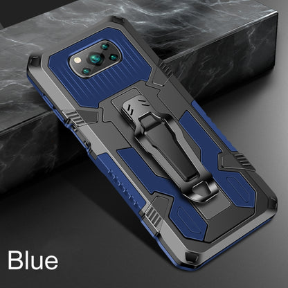 For Xiaomi Poco X3 / Poco X3 FNC / X3 Pro Armor Warrior Shockproof PC + TPU Protective Case(Blue) by buy2fix