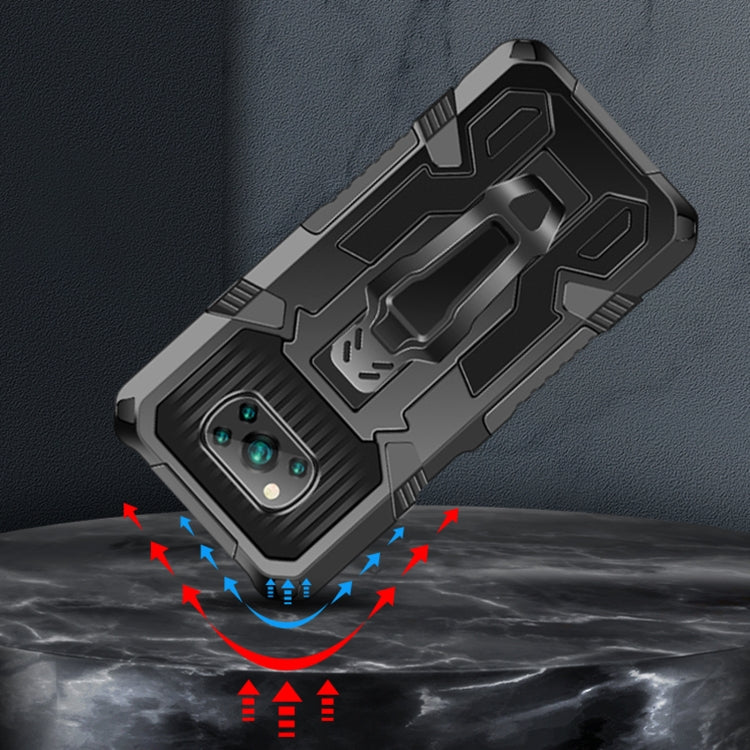 For Xiaomi Poco X3 / Poco X3 FNC / X3 Pro Armor Warrior Shockproof PC + TPU Protective Case(Blue) by buy2fix