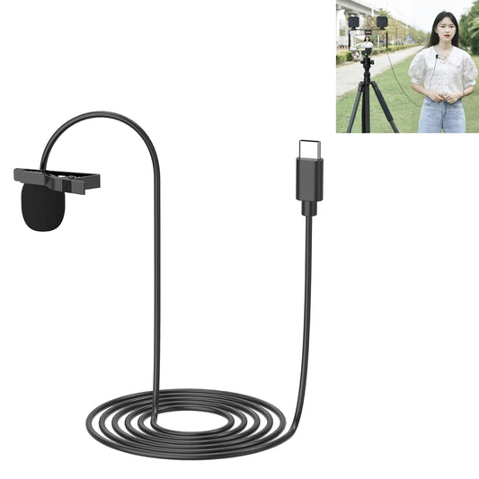 YELANGU MY2-C Type-C Interface Live Broadcast Interview Mobile Phone Single Clip Lavalier Microphone, Length: 1.5m - Microphone by YELANGU | Online Shopping UK | buy2fix