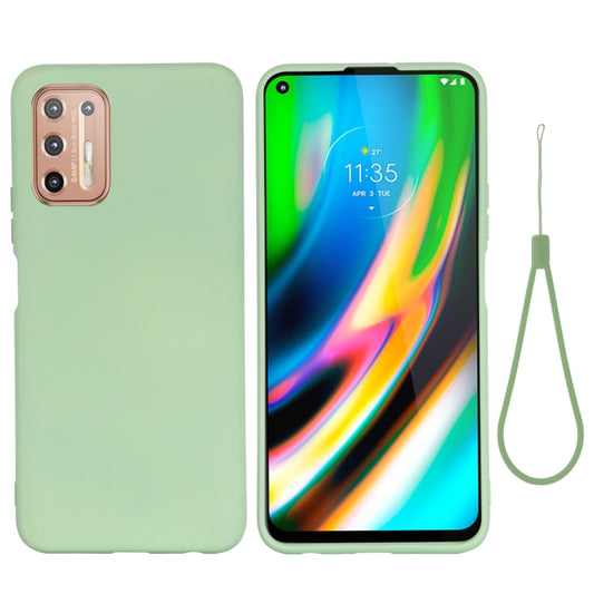 For Motorola Moto G9 Plus Pure Color Liquid Silicone Shockproof Full Coverage Case(Green) - Motorola Cases by buy2fix | Online Shopping UK | buy2fix
