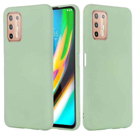 For Motorola Moto G9 Plus Pure Color Liquid Silicone Shockproof Full Coverage Case(Green) - Motorola Cases by buy2fix | Online Shopping UK | buy2fix