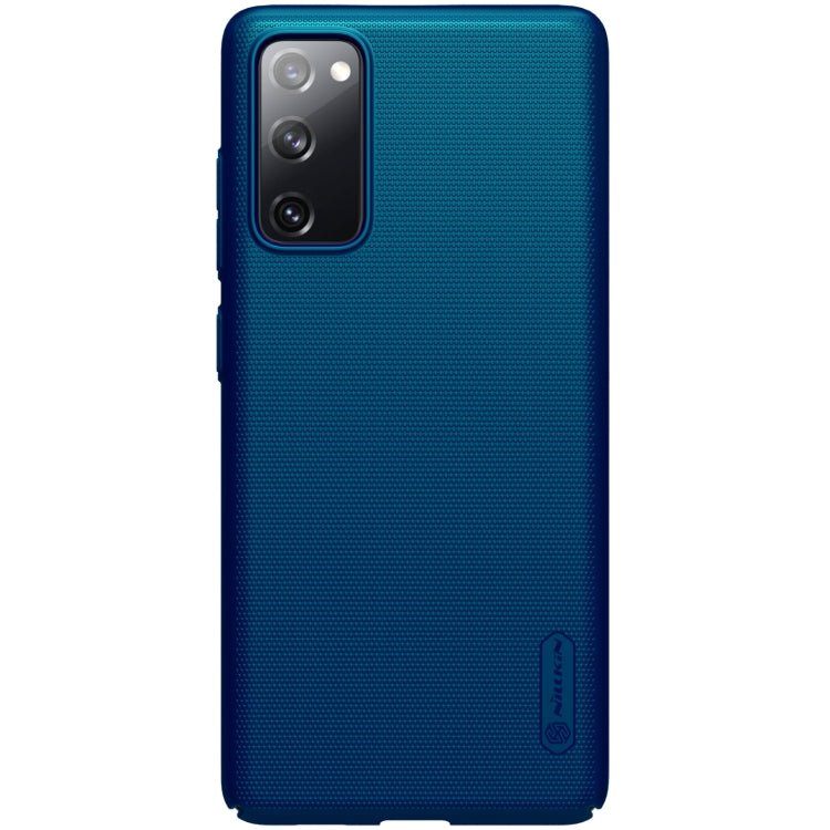 For Samsung Galaxy S20 FE NILLKIN Frosted Concave-convex Texture PC Protective Case(Peacock Blue) - Galaxy S20 FE Cases by NILLKIN | Online Shopping UK | buy2fix