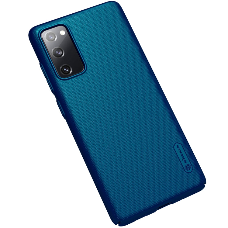 For Samsung Galaxy S20 FE NILLKIN Frosted Concave-convex Texture PC Protective Case(Peacock Blue) - Galaxy S20 FE Cases by NILLKIN | Online Shopping UK | buy2fix
