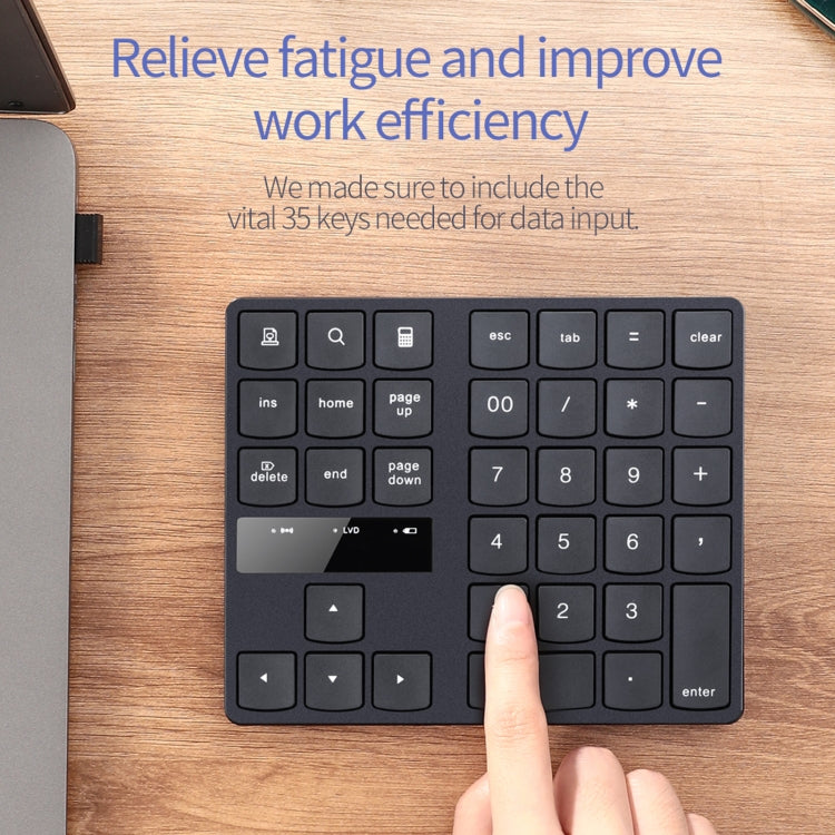 533 35 Keys 2.4G Ultra-thin Design Wireless Charging Digital Keyboard by buy2fix