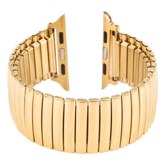 Elastic Aluminum Watch Band For Apple Watch Series 9&8&7 41mm / SE 3&SE 2&6&SE&5&4 40mm / 3&2&1 38mm(Gold) - Watch Bands by buy2fix | Online Shopping UK | buy2fix