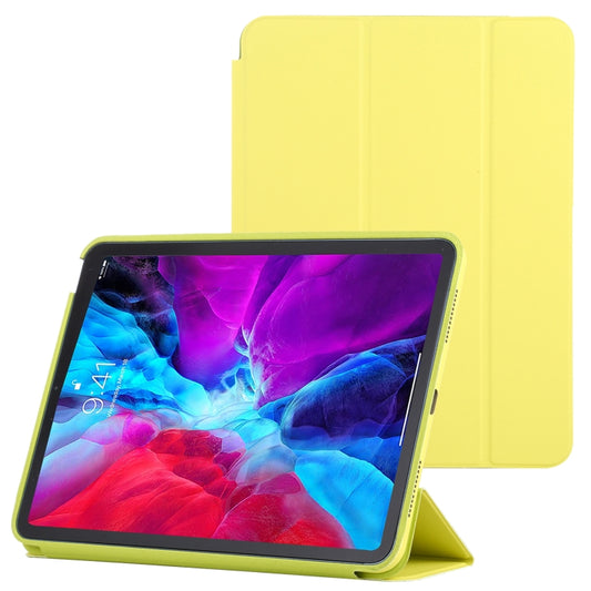 3-fold Horizontal Flip Smart Leather Case with Sleep / Wake-up Function & Holder For iPad Air 4/5 (Yellow) - iPad Air (2022) / (2020) 10.9 Cases by buy2fix | Online Shopping UK | buy2fix