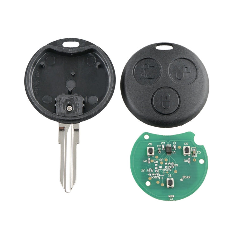 Straight Car Key Tip Embryo 433.92 Frequency for Mercedes-Benz Smart 3-button - Remote Car Key by buy2fix | Online Shopping UK | buy2fix