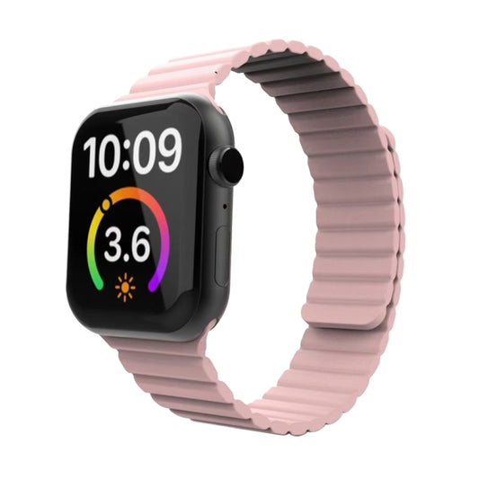 Magnetic Loop Watch Band For Apple Watch Series 7 41mm / 6 & SE & 5 & 4 40mm / 3 & 2 & 1 38mm(Pink) - Watch Bands by buy2fix | Online Shopping UK | buy2fix