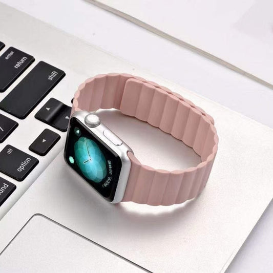 Magnetic Loop Watch Band For Apple Watch Series 7 41mm / 6 & SE & 5 & 4 40mm / 3 & 2 & 1 38mm(Pink) - Watch Bands by buy2fix | Online Shopping UK | buy2fix