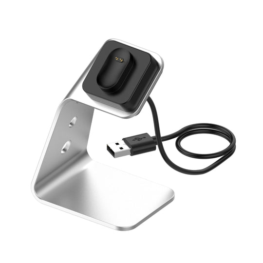 Für Fitbit Inspire / Inspire HR / Ace 2 Universal-Ladegeräthalter aus Aluminiumlegierung mit Chipschutz, Unterstützung für schnelles Aufladen (Silber)