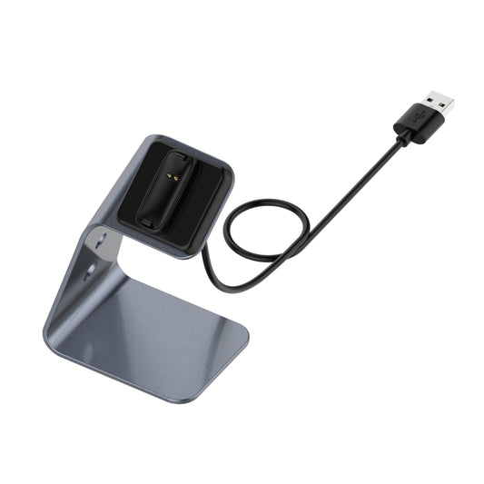 For Fitbit Inspire 2 Aluminum Alloy Charger Holder with Chip Protection, Support Fast Charging(Grey) by buy2fix