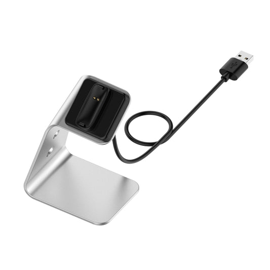 For Fitbit Inspire 2 Aluminum Alloy Charger Holder with Chip Protection, Support Fast Charging(Silver) - Charger by buy2fix | Online Shopping UK | buy2fix