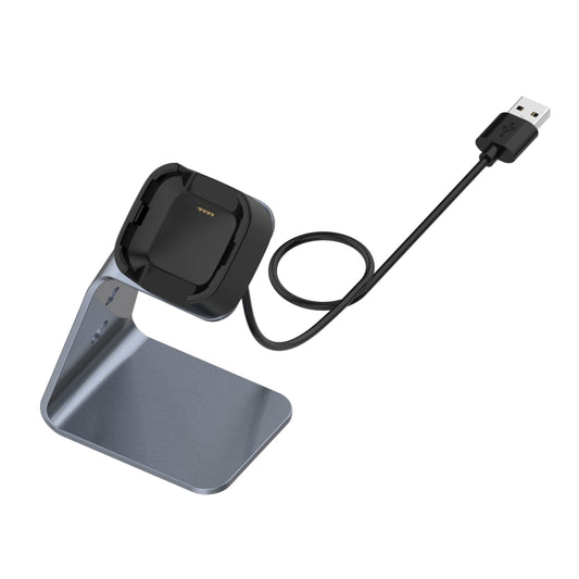 For Fitbit Versa / Versa Lite / Versa SE Universal Aluminum Alloy Charger Holder with Chip Protection, Support Fast Charging(Grey) - Charger by buy2fix | Online Shopping UK | buy2fix