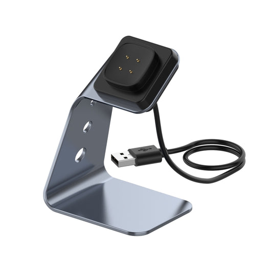 Für Fitbit Versa 3 / Fitbit Sence Ladehalterung aus Aluminiumlegierung mit Chipschutz, unterstützt schnelles Aufladen (Grau)