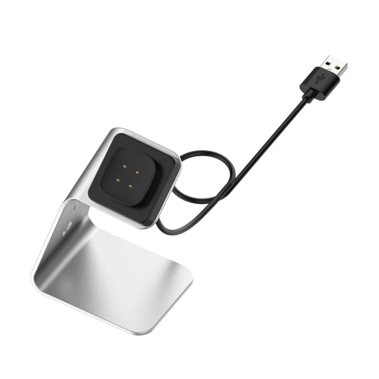 For Fitbit Versa 3 / Fitbit Sence Aluminum Alloy Charger Holder with Chip Protection, Support Fast Charging(Silver) - Charger by buy2fix | Online Shopping UK | buy2fix