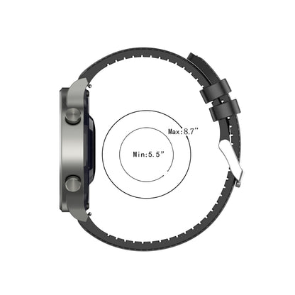 22mm Silicone Leather Watch Band for Huawei Watch GT 2 Pro(Black) by buy2fix