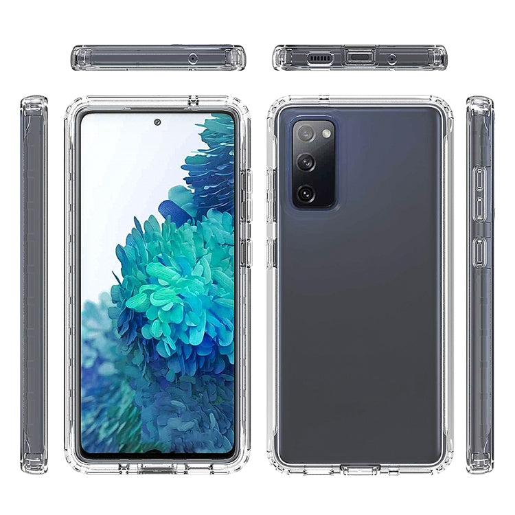 For Samsung Galaxy S20 FE Shockproof High Transparency Two-color Gradual Change PC+TPU Candy Colors Protective Case(Blue) by buy2fix