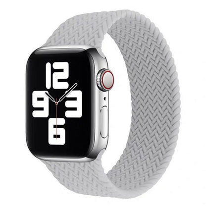 Single-turn Woven Pattern Silicone Watch Band For Apple Watch Series 7 41mm / 6 & SE & 5 & 4 40mm / 3 & 2 & 1 38mm, Size:M(Grey) - Watch Bands by buy2fix | Online Shopping UK | buy2fix